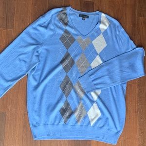 Banana Republic Light Blue Argyle Sweater